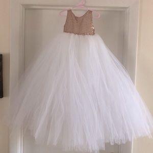 Rose Gold Flower Girl Tutu Dress
